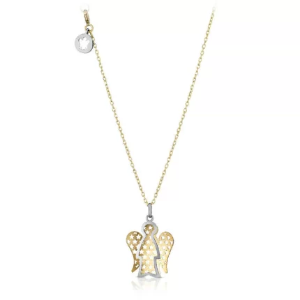 roberto giannotti-collana in oro con angelo e ali in contrasto gioielleria montagnani roma