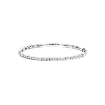 ti sento bracciale rigido con zirconi in argento gioielleria montagnani roma