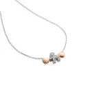 le bebè collana bimbo in oro bianco con diamanti e cuori oro rosa gioielleria montagnani roma